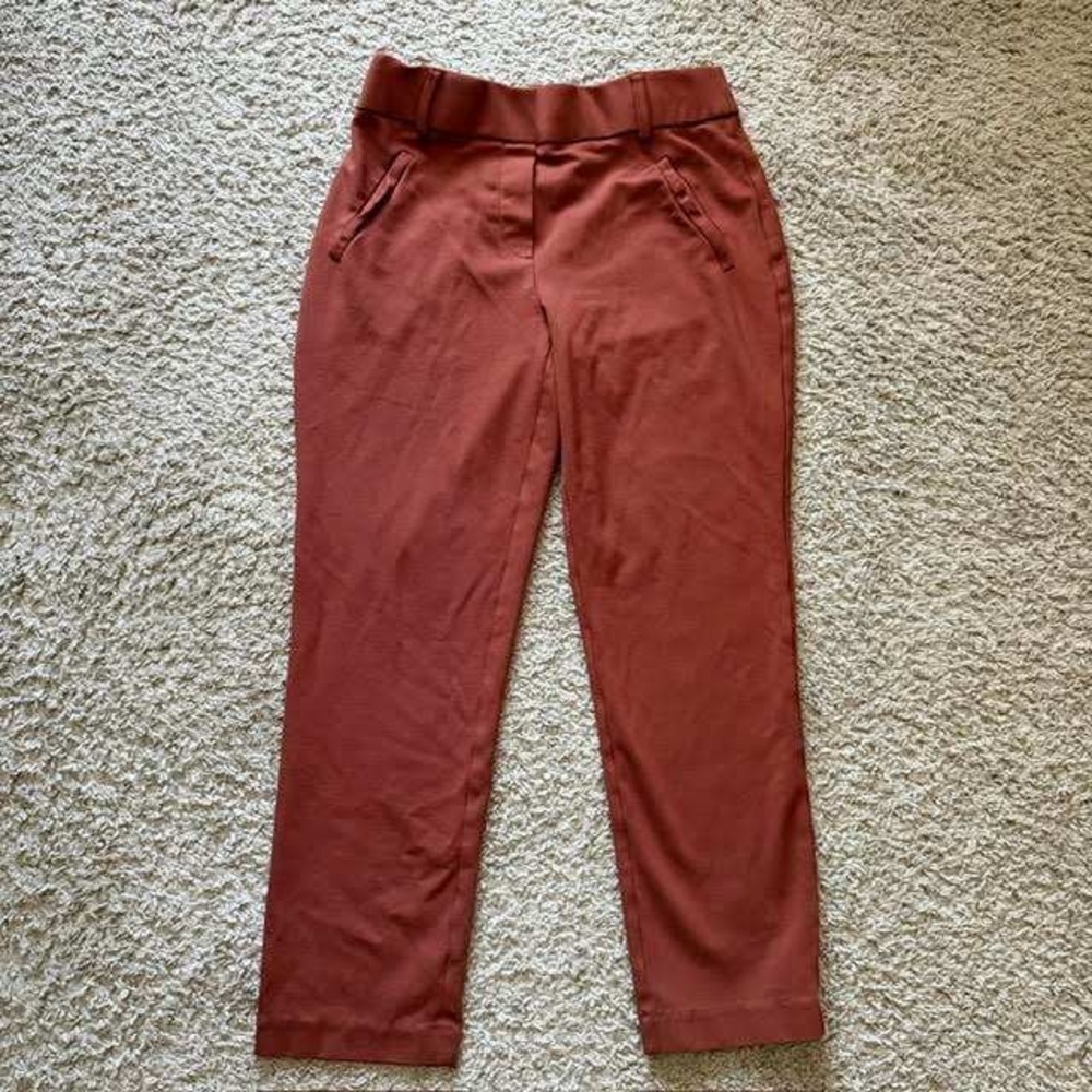 Jules & Leopold Rust Terracotta Ankle Pants Slim Leg Stretch Small CHU25230A